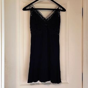 PINK Strappy Back Lace Top Lounge/Swim Black Dress Size (L)